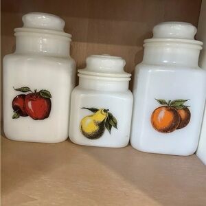 Vintage canisters with fruits
